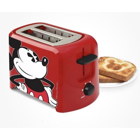 Disney-Mickey Mouse 2-Slice Toaster Leaves Mickey Mouse Imprint of Toast DCM-21 - Picture 1 of 2